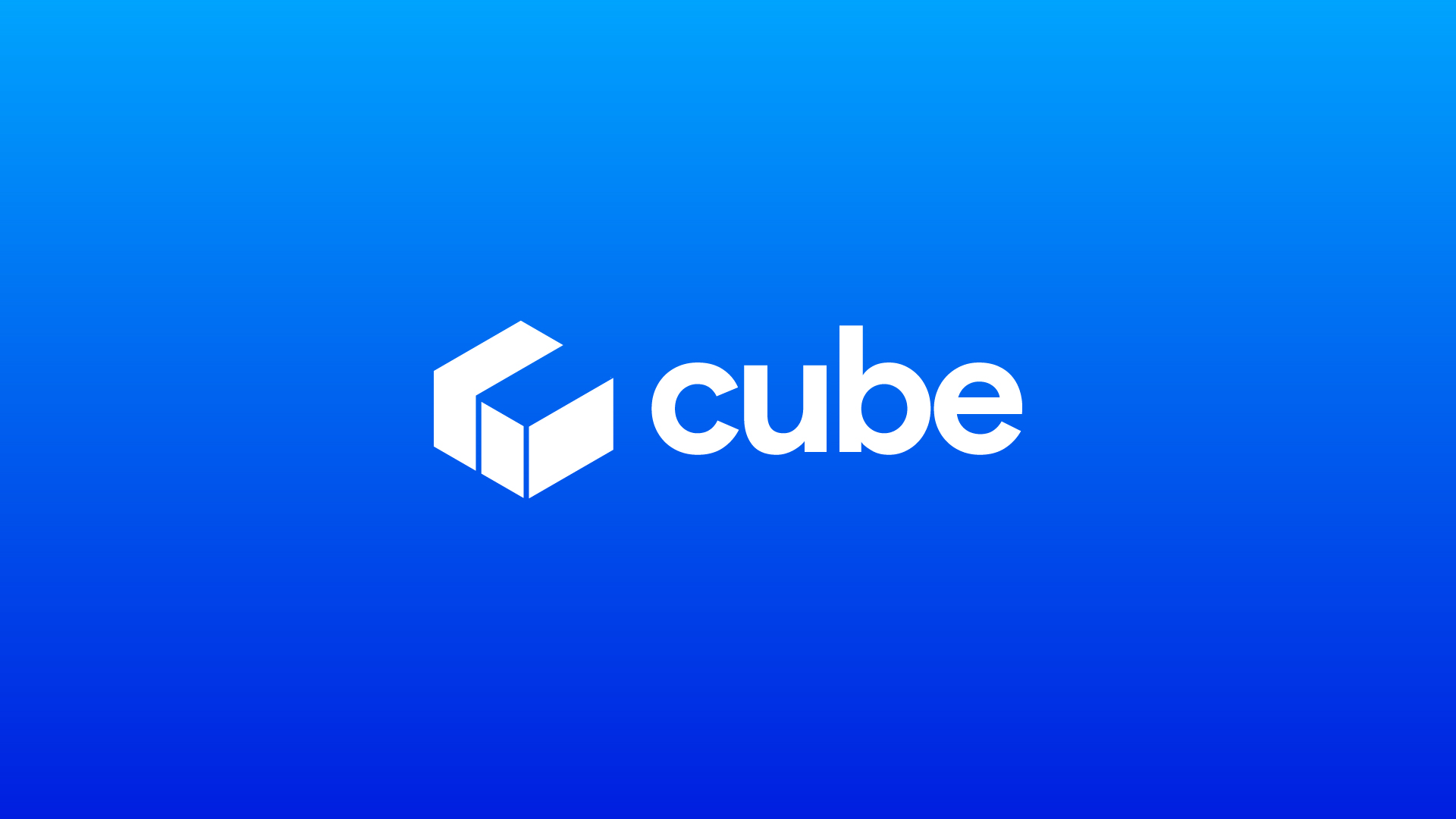 Cube logo design solid white