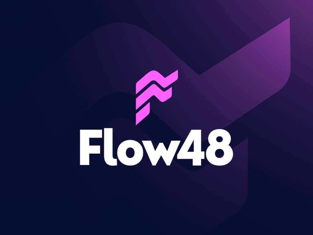 flow 48 logo design based on letter f monogram flow growth progess