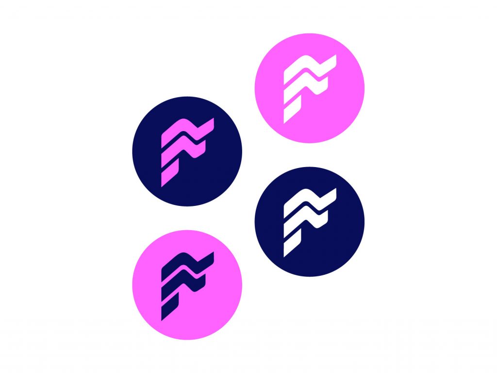 flow 48 logo design based on letter f monogram flow growth progess
