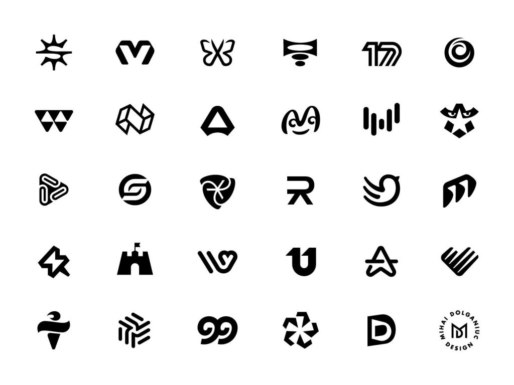 monchrome minimalist logo marks symbol collection designed my mihai dolganiuc design