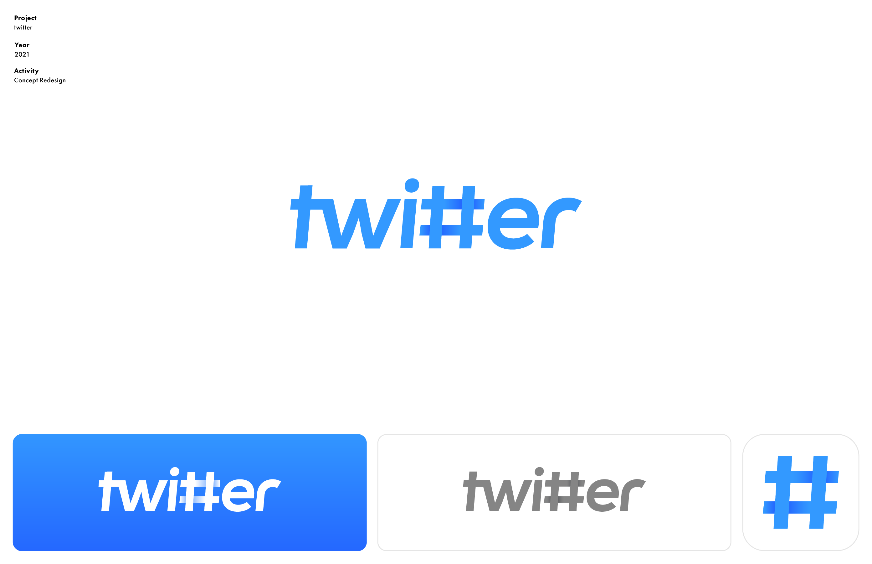 wordmark logotype for twitter concept redesign hashtag by mihai dolganiuc design